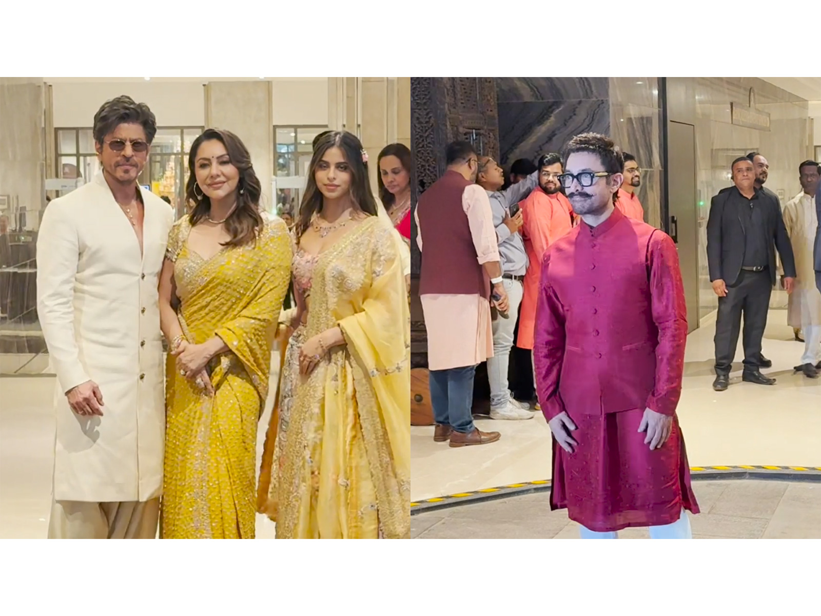 SRK with family (L) Aamir Khan (R) (Photo/ANI)