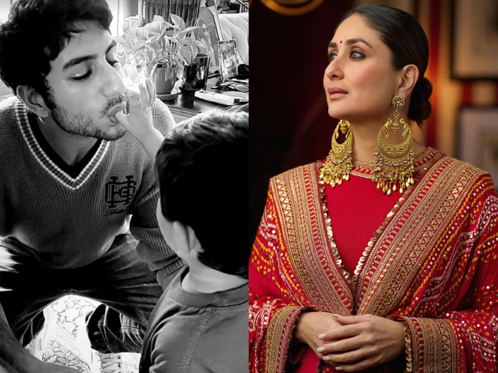 Ibrahim Ali Khan (L) Kareena Kapoor (R) (Photo/instagram/@kareenakapoorkhan)