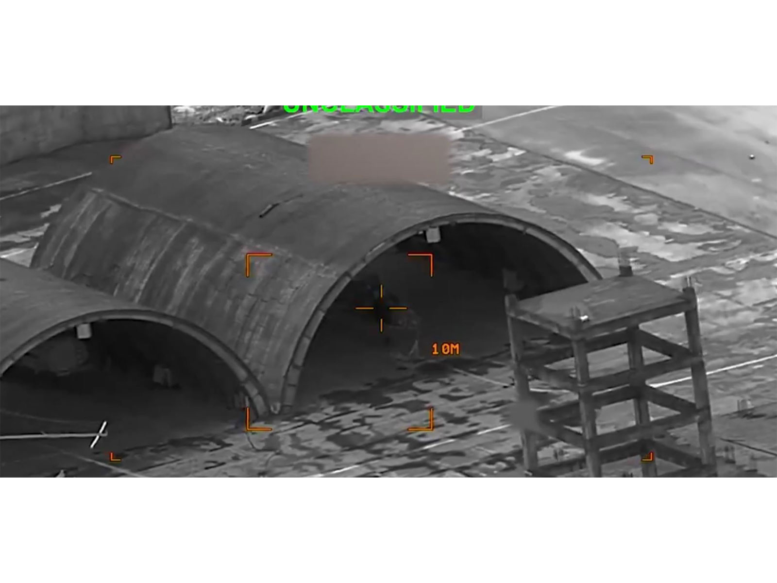 Drone Image of an Iranian asset prior to it being bombed (Photo/@CENTCOM)