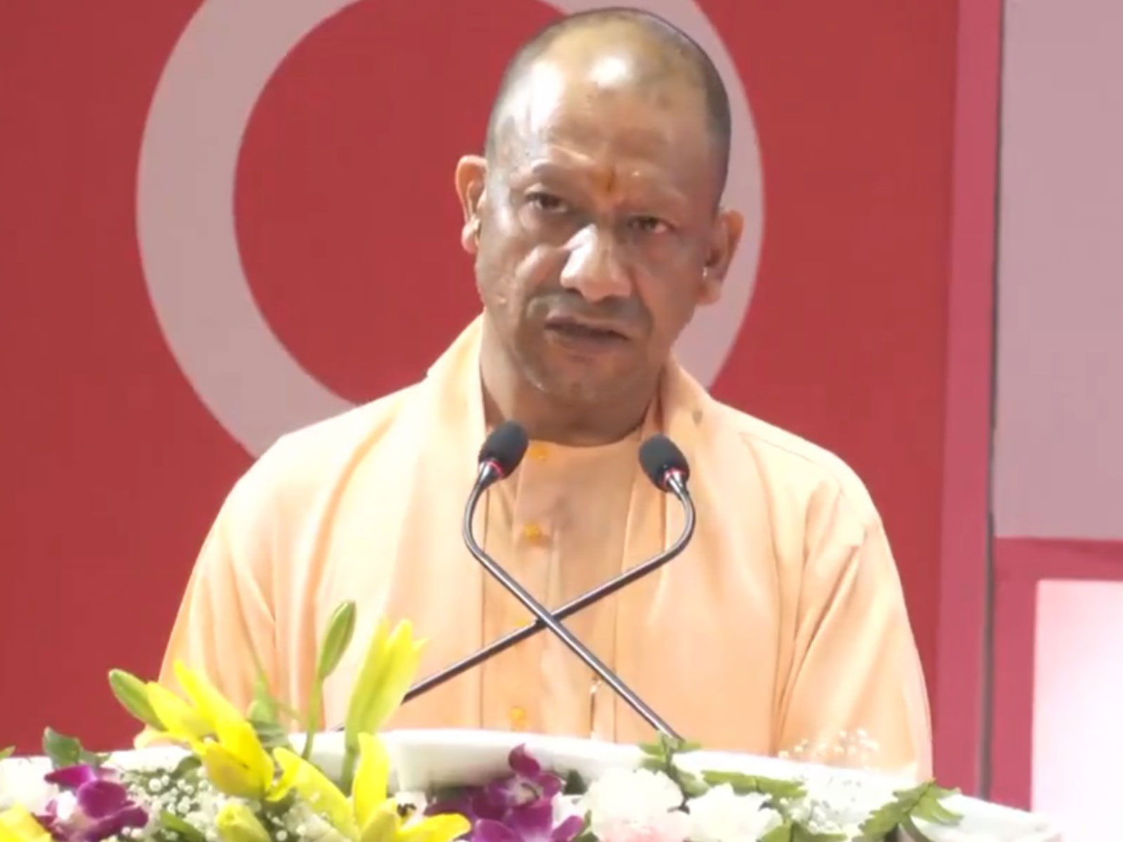 Uttar Pradesh Chief Minister Yogi Adityanath participates in International Women's Day program. (Photo/ANI)