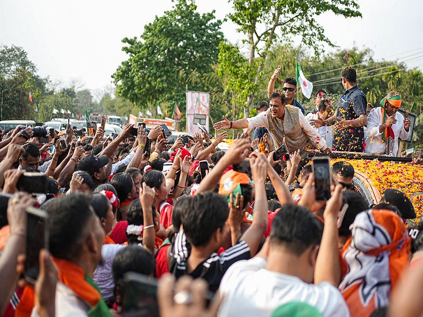 Assam CM Himanta Biswa Sarma at Jan Ashirwad Yatra (Photo/ANI)