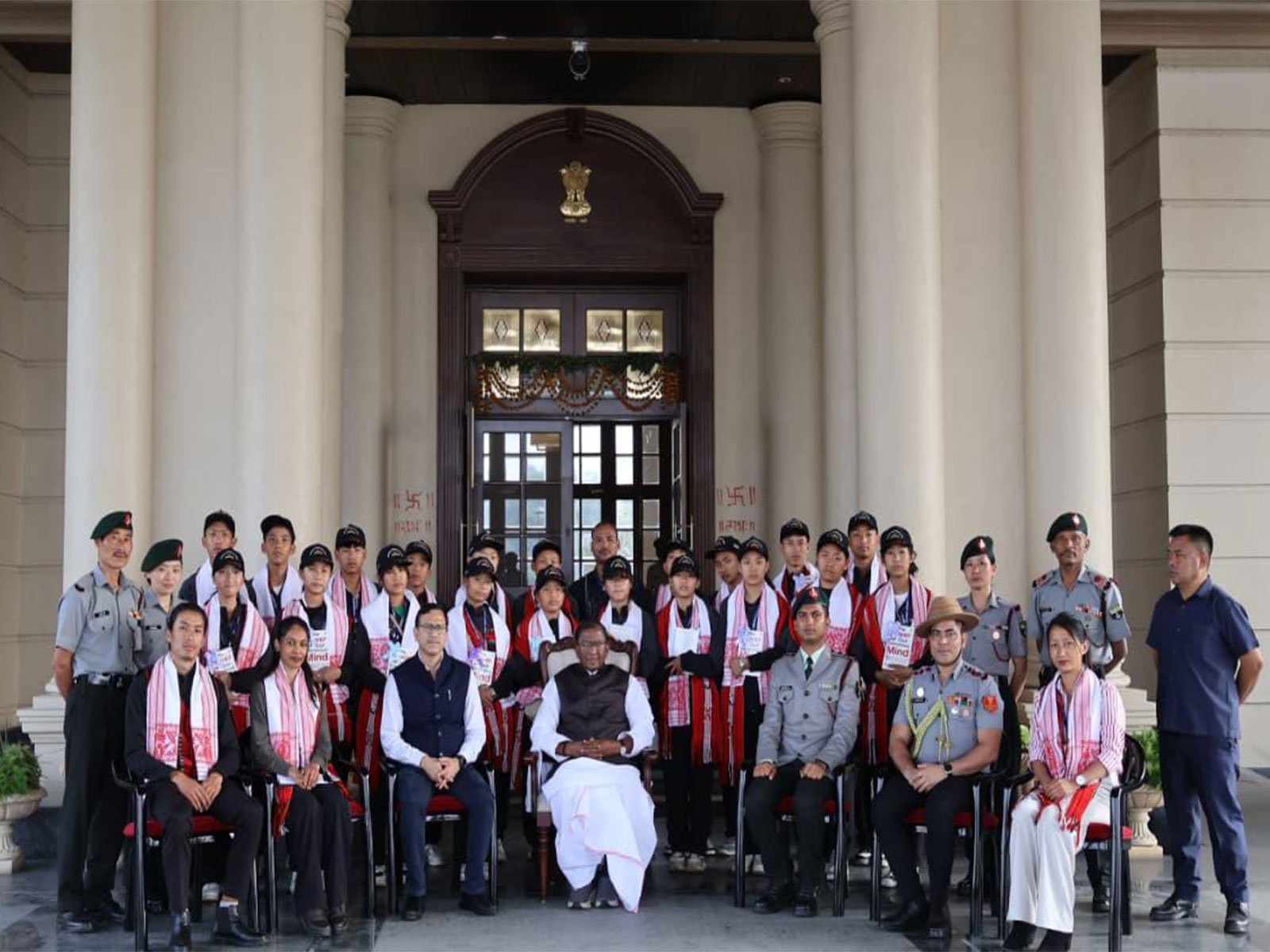 Assam Rifles National Integration Tour team from Nagaland's Bhandari interacts with Assam Governor, visits Guwahati's Regional Science Centre (Photo/ANI)