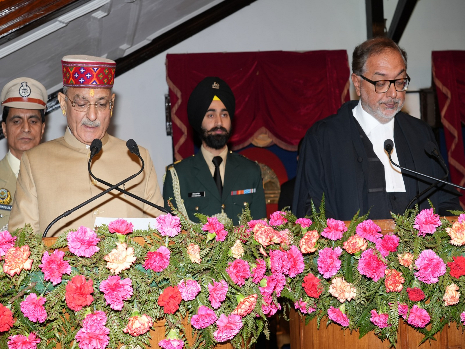 Kavinder Gupta (left) sworn in as Himachal Pradesh Governor by HP Chief Justice Gurmeet Singh Sandhawalia (Photo/ANI) Kavinder Gupta (left) sworn in as Himachal Pradesh Governor by HP Chief Justice Gurmeet Singh Sandhawalia (Photo/ANI)