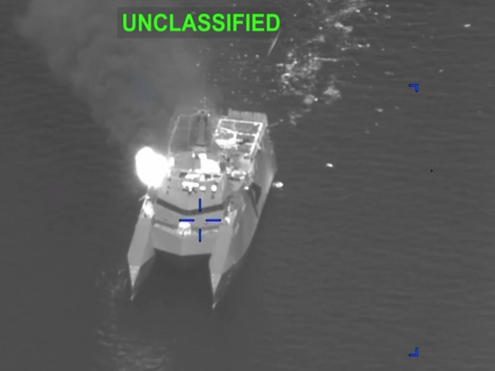 An Iranian vessel prior to being bombed by US Forces (Photo/CENTCOM)