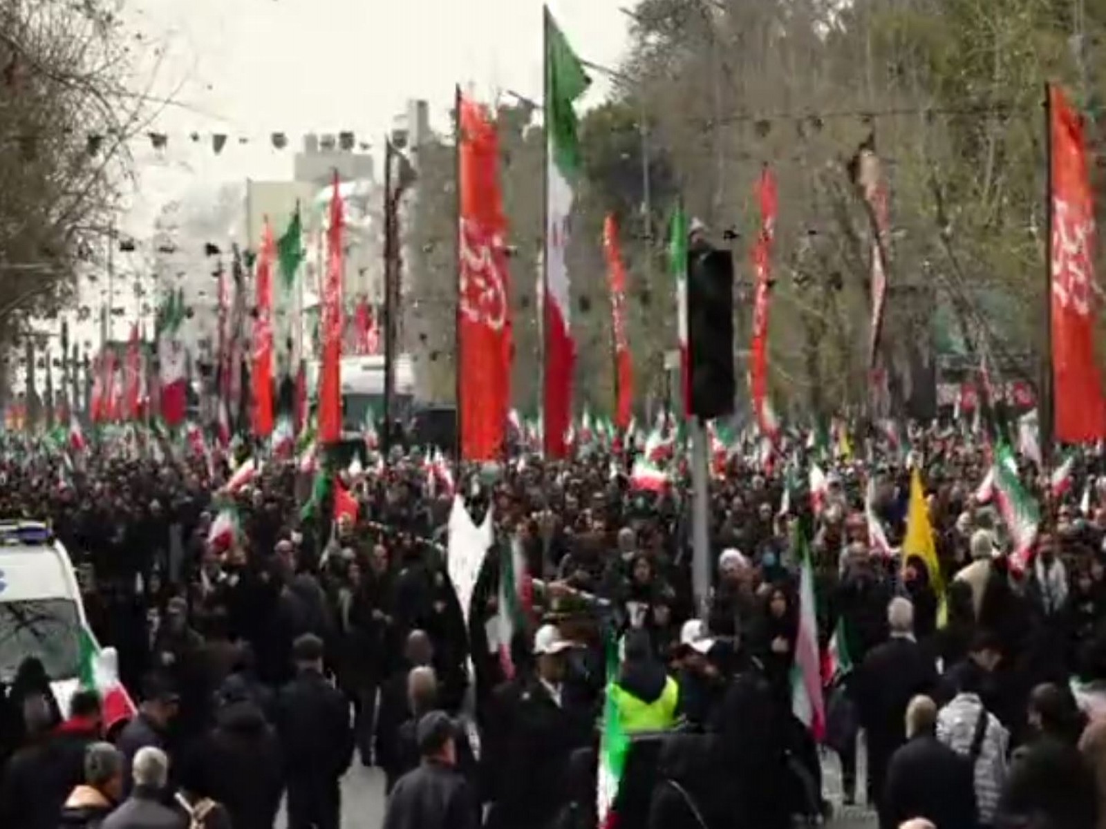 Large crowds attend funeral procession in Tehran for victims (Photo/Islamic Republic of Iran Broadcasting)
