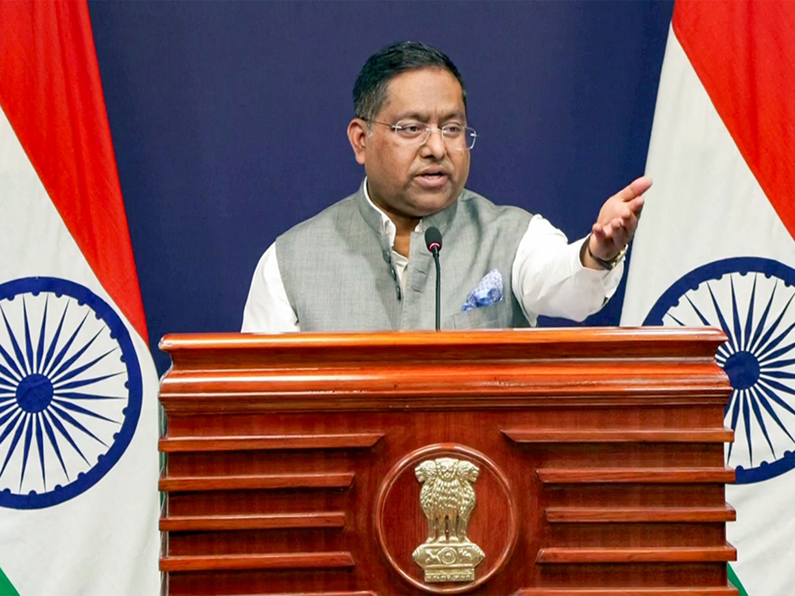 Ministry of External Affairs (MEA) Spokesperson Randhir Jaiswal (Photo/ANI)