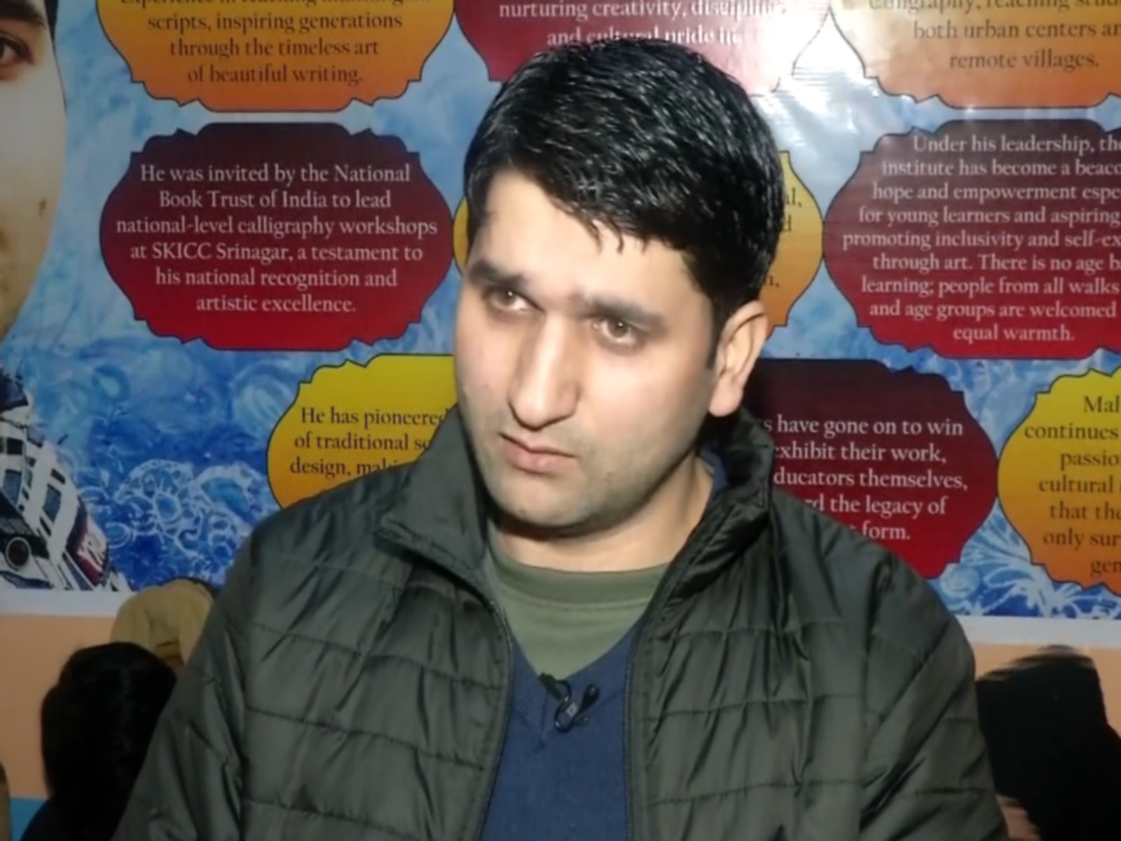 Self-taught calligraphy artist Malik Mukhtar (Photo/ANI)