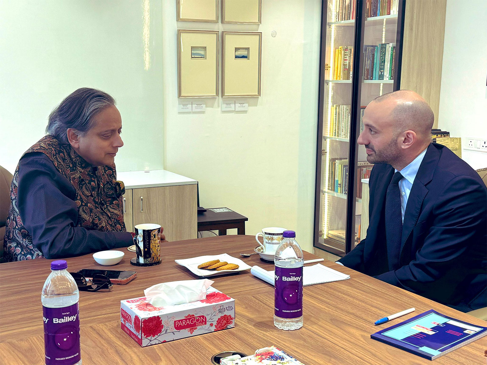 Congress MP Shashi Tharoor with French Minister Delegate for European Affairs of France, Benjamin Hadad (Photo/ X@ShashiTharoor)