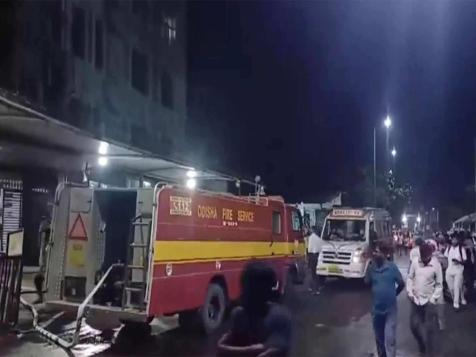 Fire tenders outside SCB hospital Cuttack (Photo/ANI)