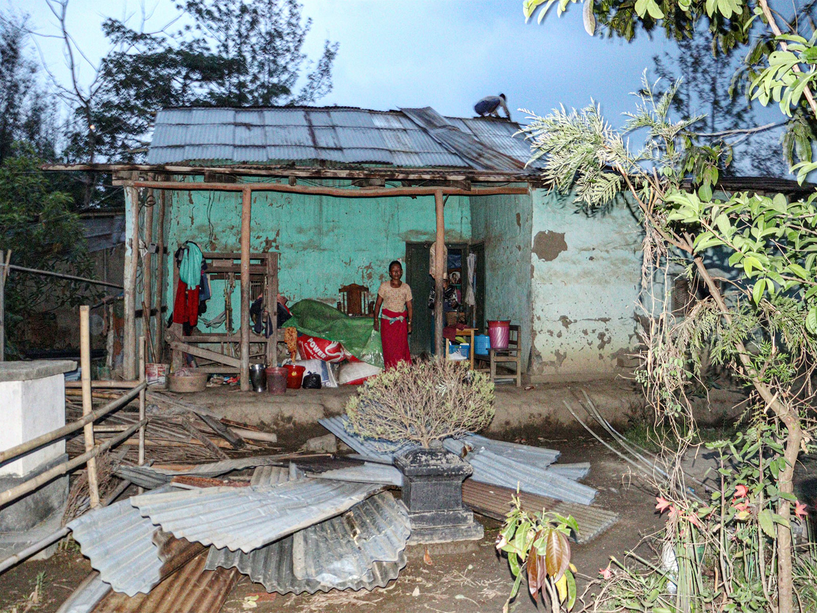A view of damaged houses following the continuous heavy rain and thunderstorms, in Bishnupur on Sunday. (File Photo/ANI) A view of damaged houses following the continuous heavy rain and thunderstorms, in Bishnupur on Sunday. (File Photo/ANI)