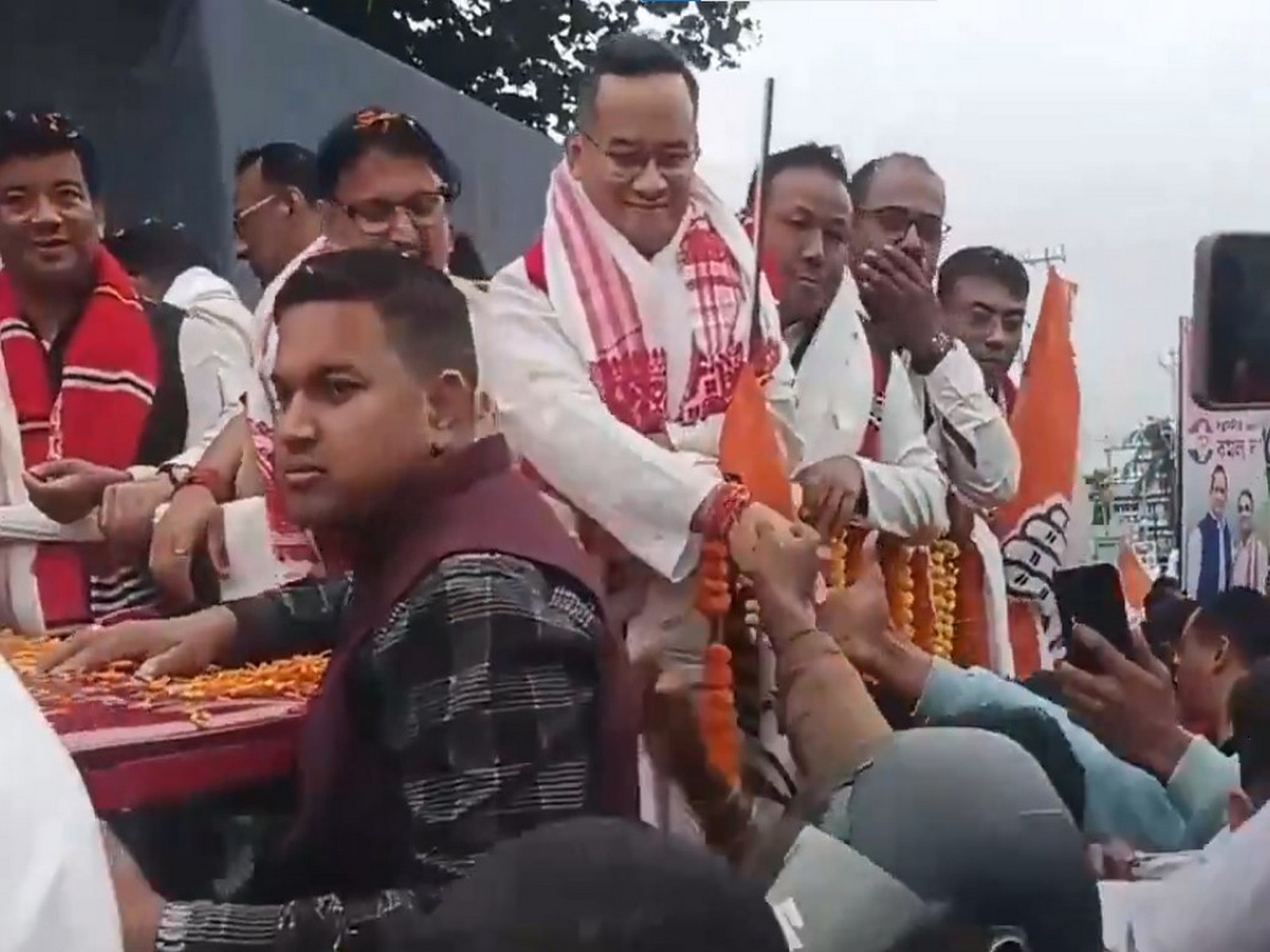 Assam Congress Chief Gaurav Gogoi holds election campaign in Lakhimpur (Photo/ANI) Assam Congress Chief Gaurav Gogoi holds election campaign in Lakhimpur (Photo/ANI)