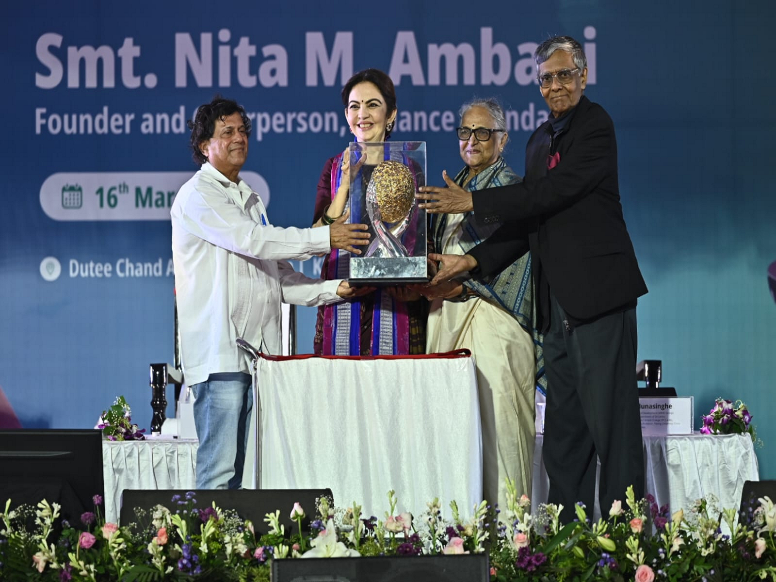 Nita Ambani at Kalinga Institute of Social Sciences (KISS) campus (Photo/ANI)