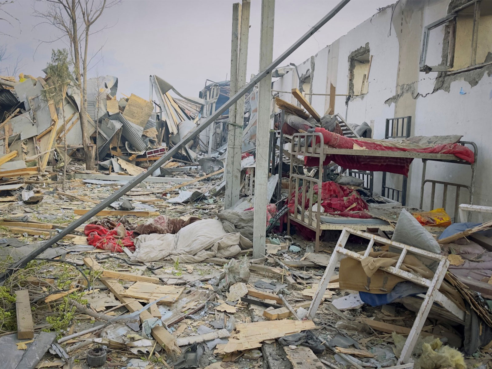 Debris after an air strike at a ward of a drug users rehabilitation hospital in Kabul, Afghanistan (Photo/ Reuters)