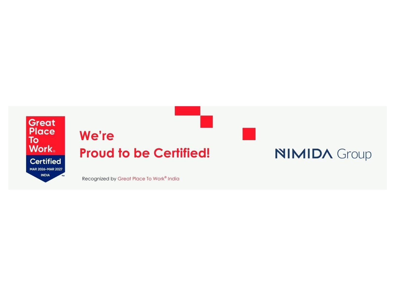Nimida Group earns Great Place to Work® Certification