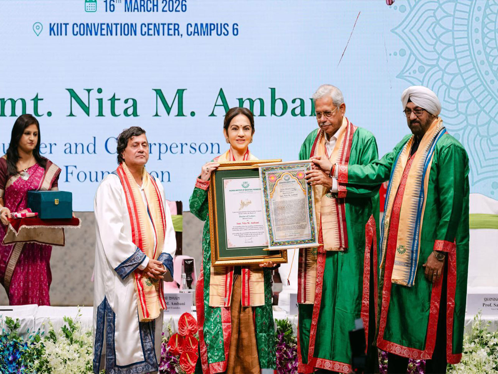Nita M Ambani conferred with honorary Doctorate by KIIT (Photo: Reliance Foundation)