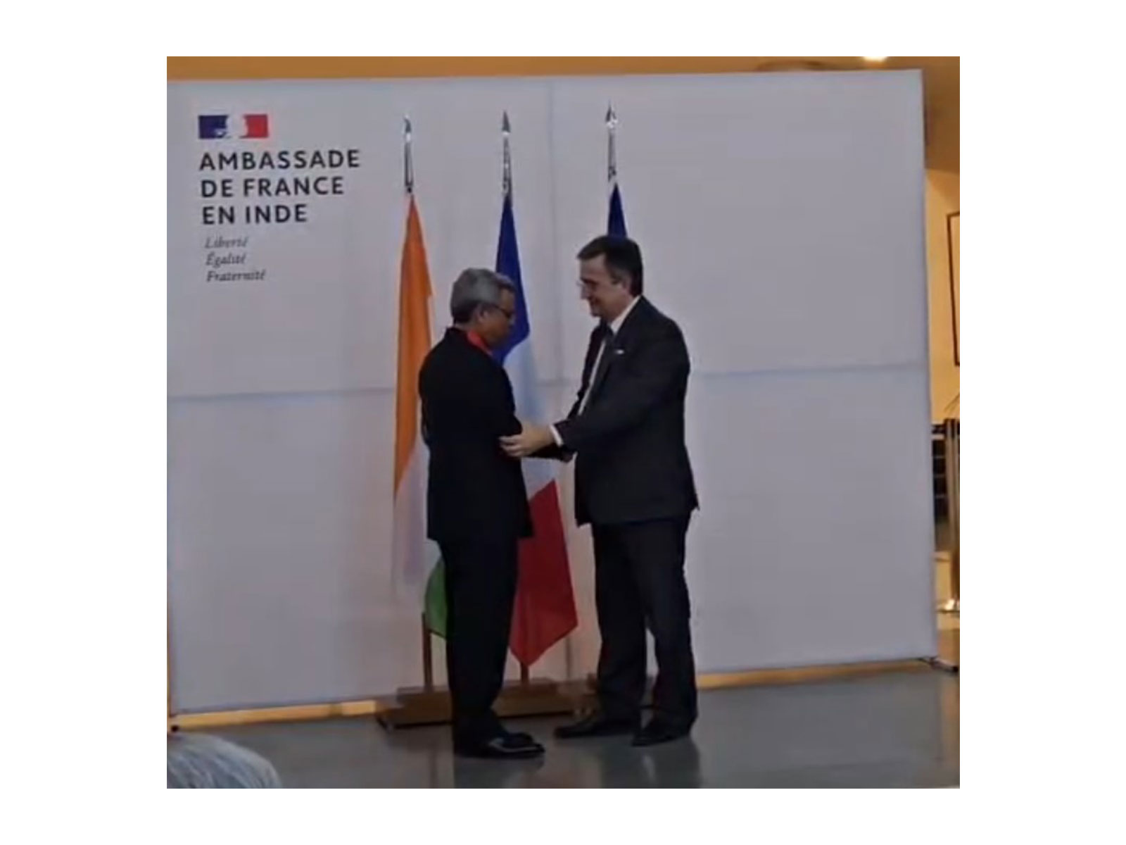 Former ambassador and chairman of the India Trade Promotion Organisation (ITPO), Jawed Ashraf being conferred  'France's Légion d'honneur' rank of 'Commandeur' (Photo/ANI)