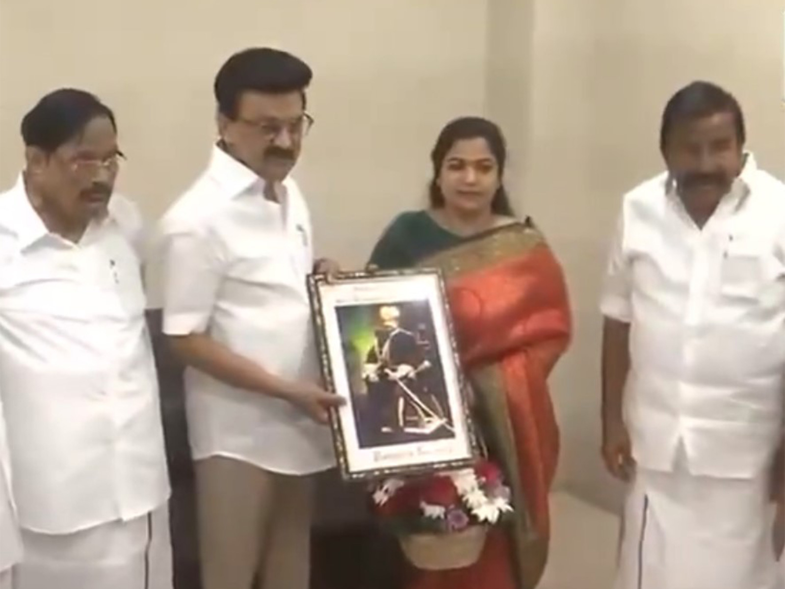 Former TVK leader Ranjana Nachiyaar meets Tamil Nadu CM MK Stalin after joining DMK (Photo/ANI)