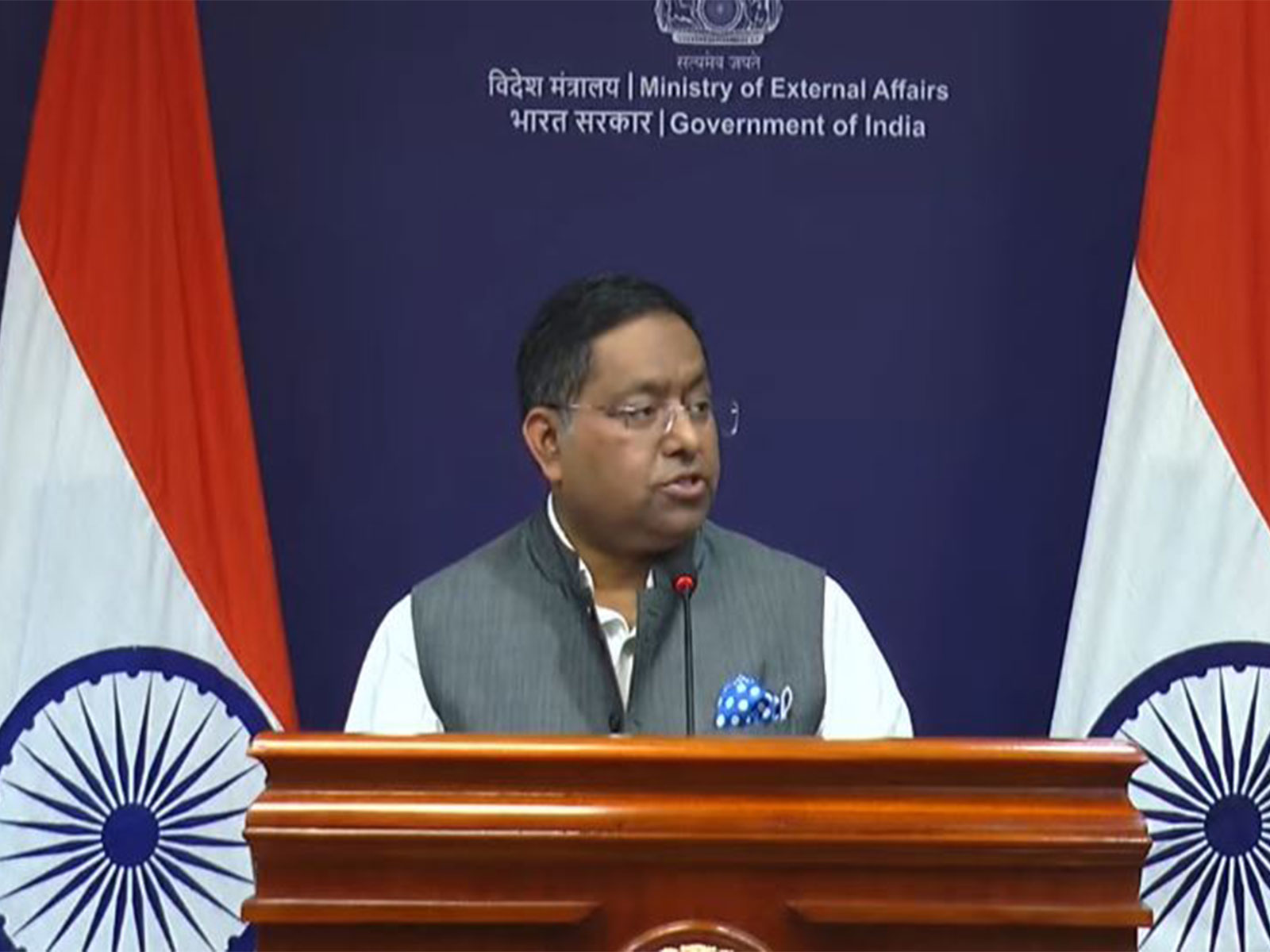 MEA Spokesperson Randhir Jaiswal (Photo/MEAYoutube)