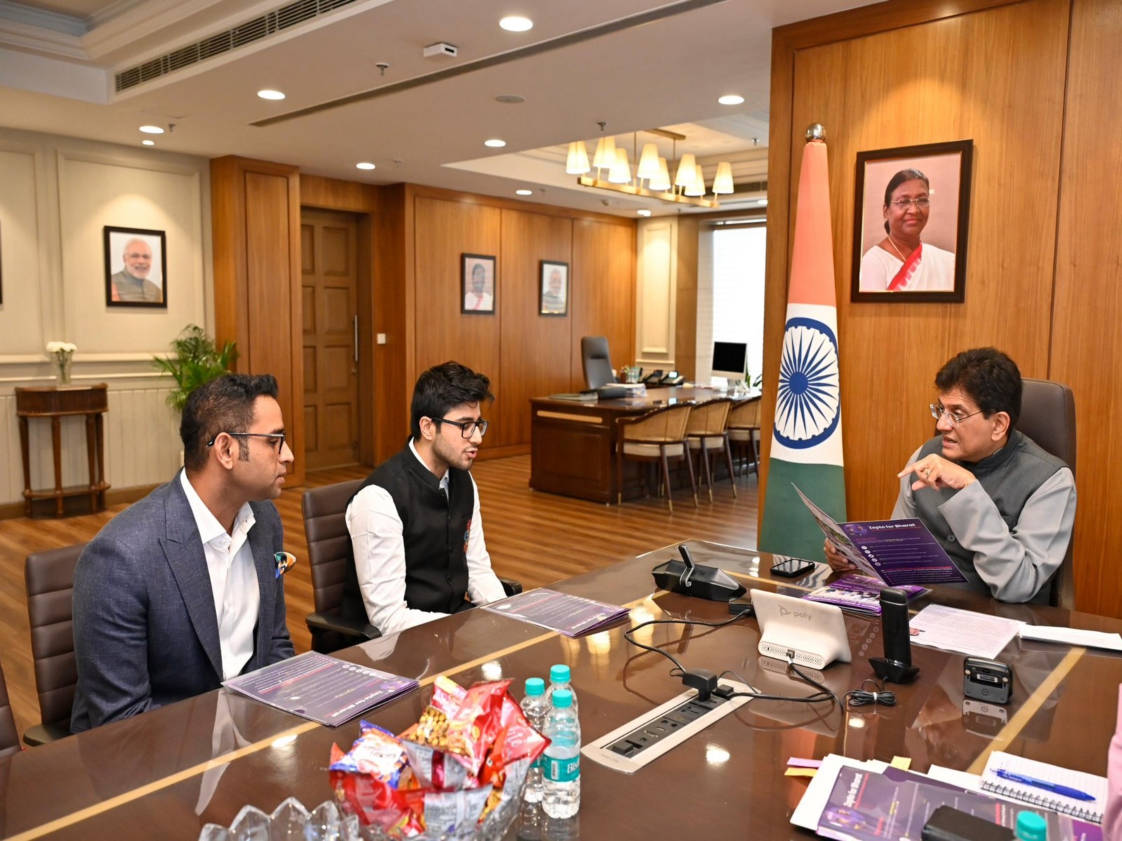 Union Commerce and Industry Minister Piyush Goyal met with Aadit Palicha, Co-founder and CEO of Zepto (Photo/X@PiyushGoyal)