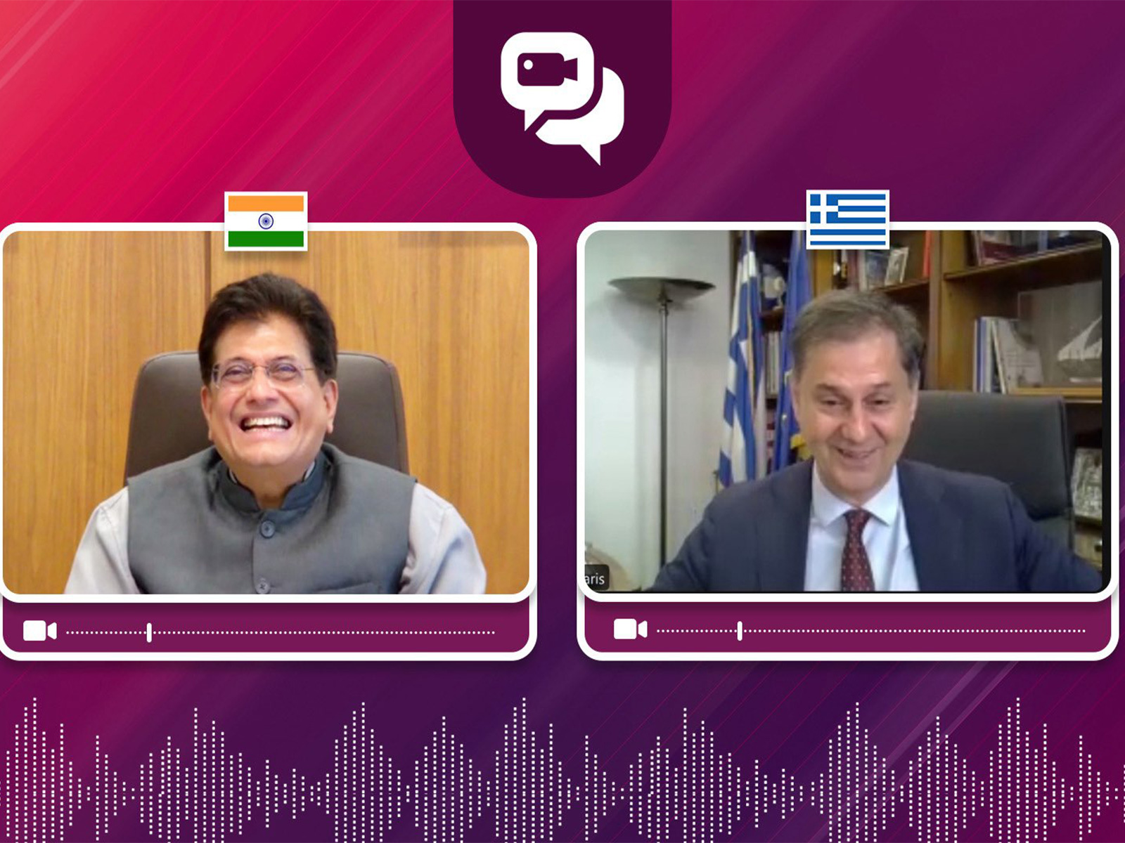Piyush Goyal, Union Minister of Commerce and Industry with Deputy Minister of Foreign Affairs, Greece, Harry Theoharis (Photo/@PiyushGoyal) Piyush Goyal, Union Minister of Commerce and Industry with Deputy Minister of Foreign Affairs, Greece, Harry Theoharis (Photo/@PiyushGoyal)