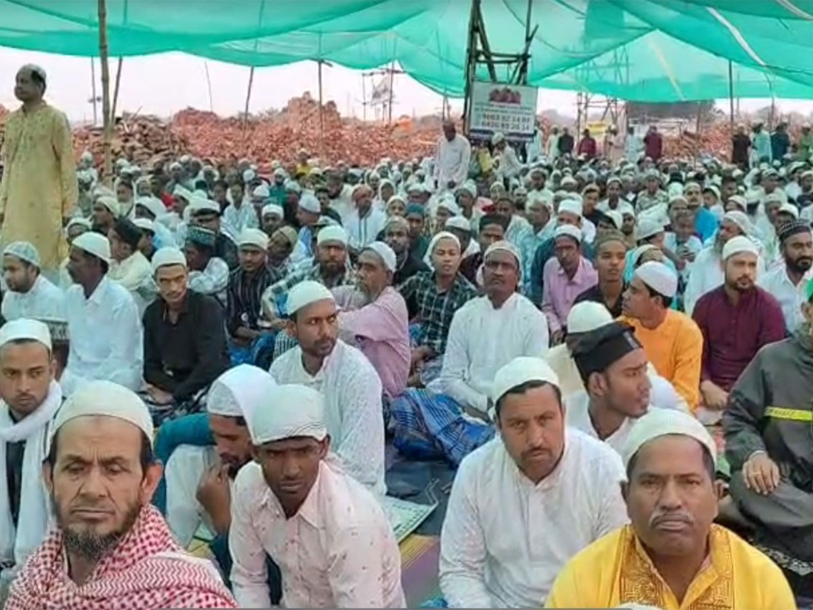 People offer prayers on Eid at Babri Masjid proposed ground in Murshidabad (Photo/ANI) People offer prayers on Eid at Babri Masjid proposed ground in Murshidabad (Photo/ANI)