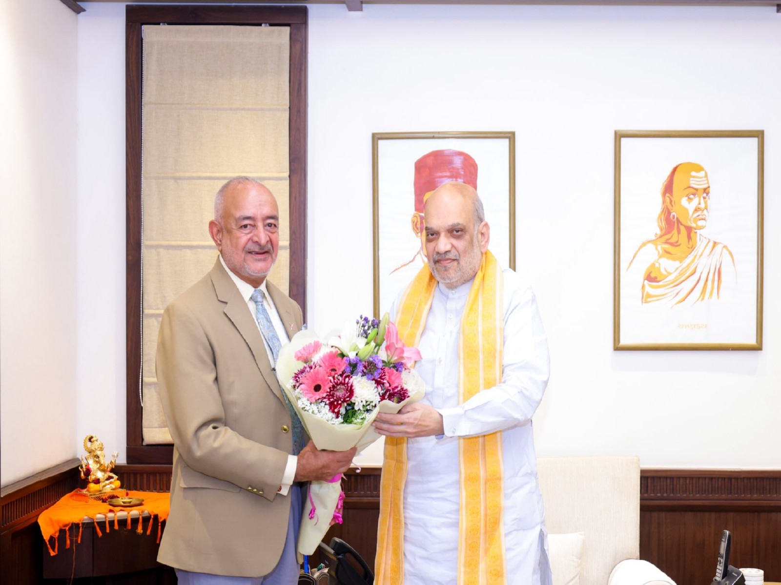 Union Home Minister Amit Shah with Lieutenant Governor of Andaman and Nicobar Islands, Admiral D K Joshi (Retd) (Photo/ANI)