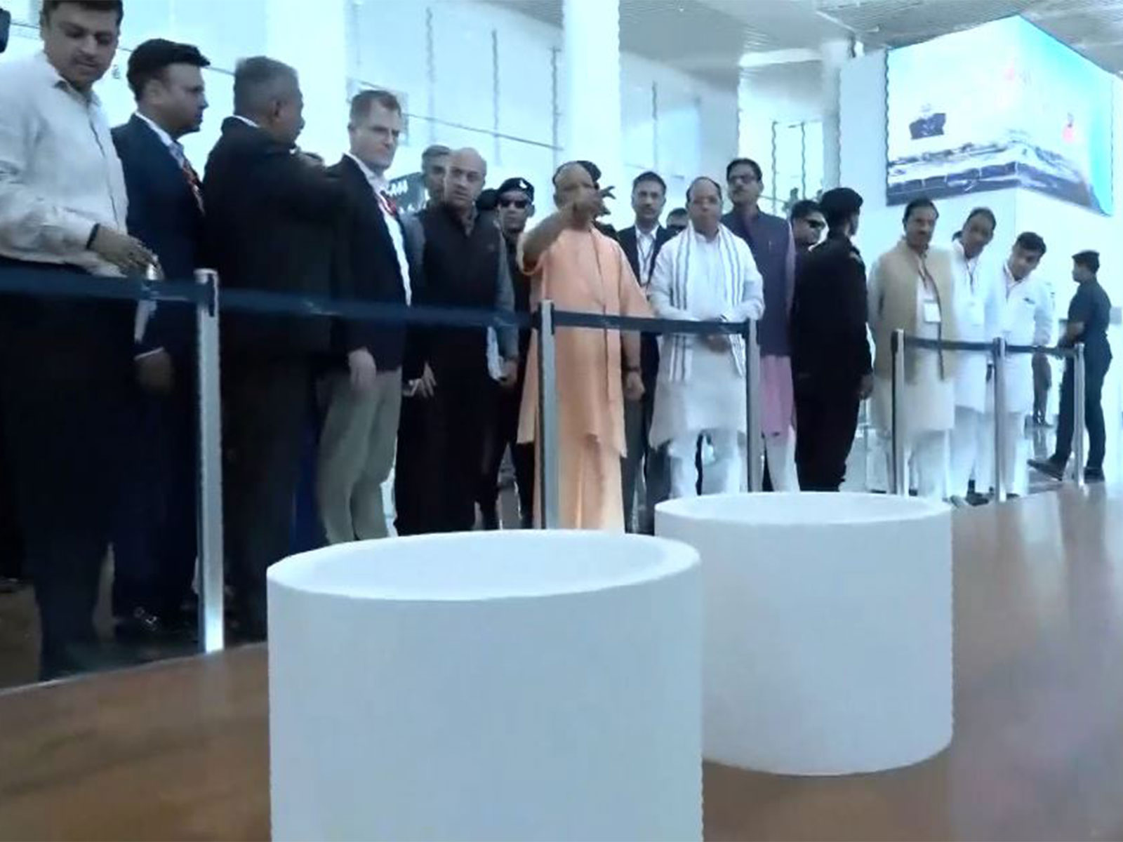 Uttar Pradesh CM Yogi Adityanath at Jewar Airport (Photo/ANI)