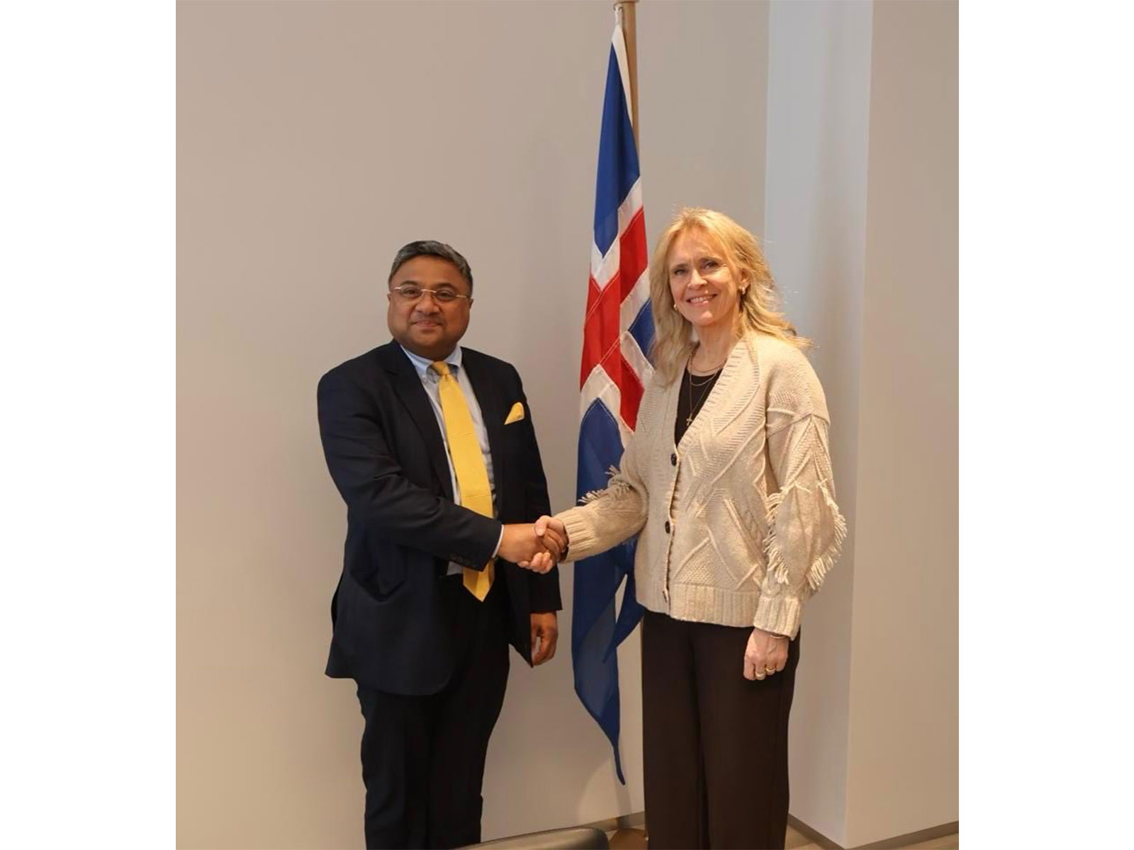 Secretary (West), Ambassador Sibi George calls on Iceland Foreign Minister Þorgerður Katrín Gunnarsdóttir to discuss bilateral ties (Photo/X/@MEAIndia)
