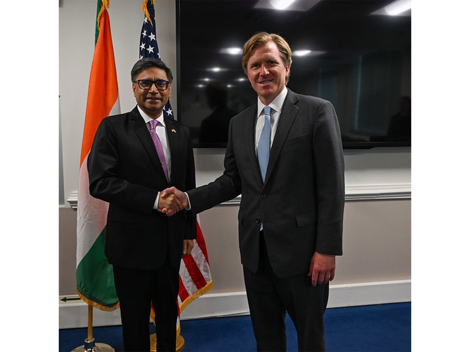 US Under Secretary of War for Policy Elbridge Colby with FS Vikram Misri (File Photo/@USWPColby)