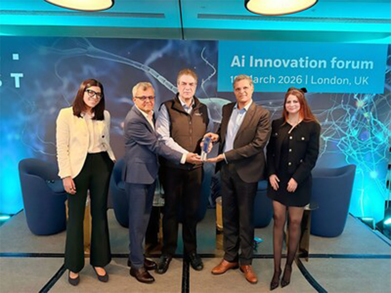 Imran Ali, Group Chief Information Officer, Aptia Group with Krishna Sudheendra, CEO, UST and Praveen Prabhakaran, COO, UST