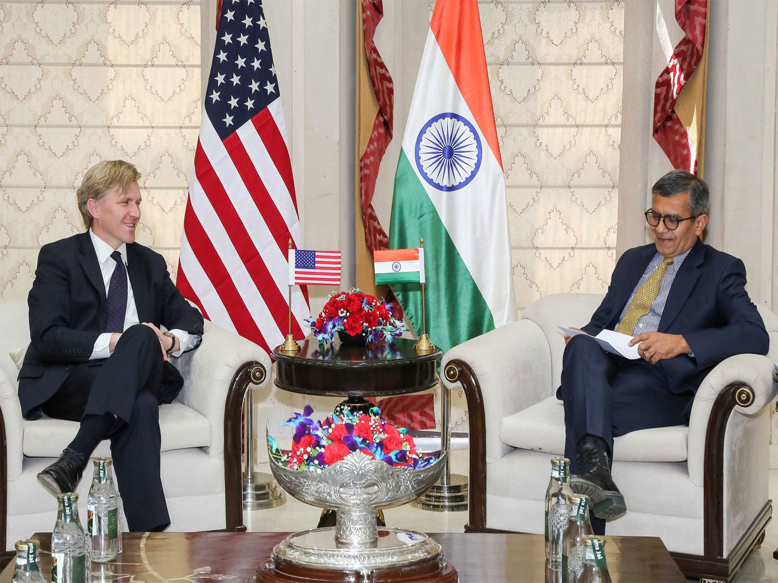 Defence Secretary Rajesh Kumar Singh (R) and US Under Secretary of War for Policy Elbridge Colby (L) (Photo/@SpokespersonMoD) Defence Secretary Rajesh Kumar Singh (R) and US Under Secretary of War for Policy Elbridge Colby (L) (Photo/@SpokespersonMoD)