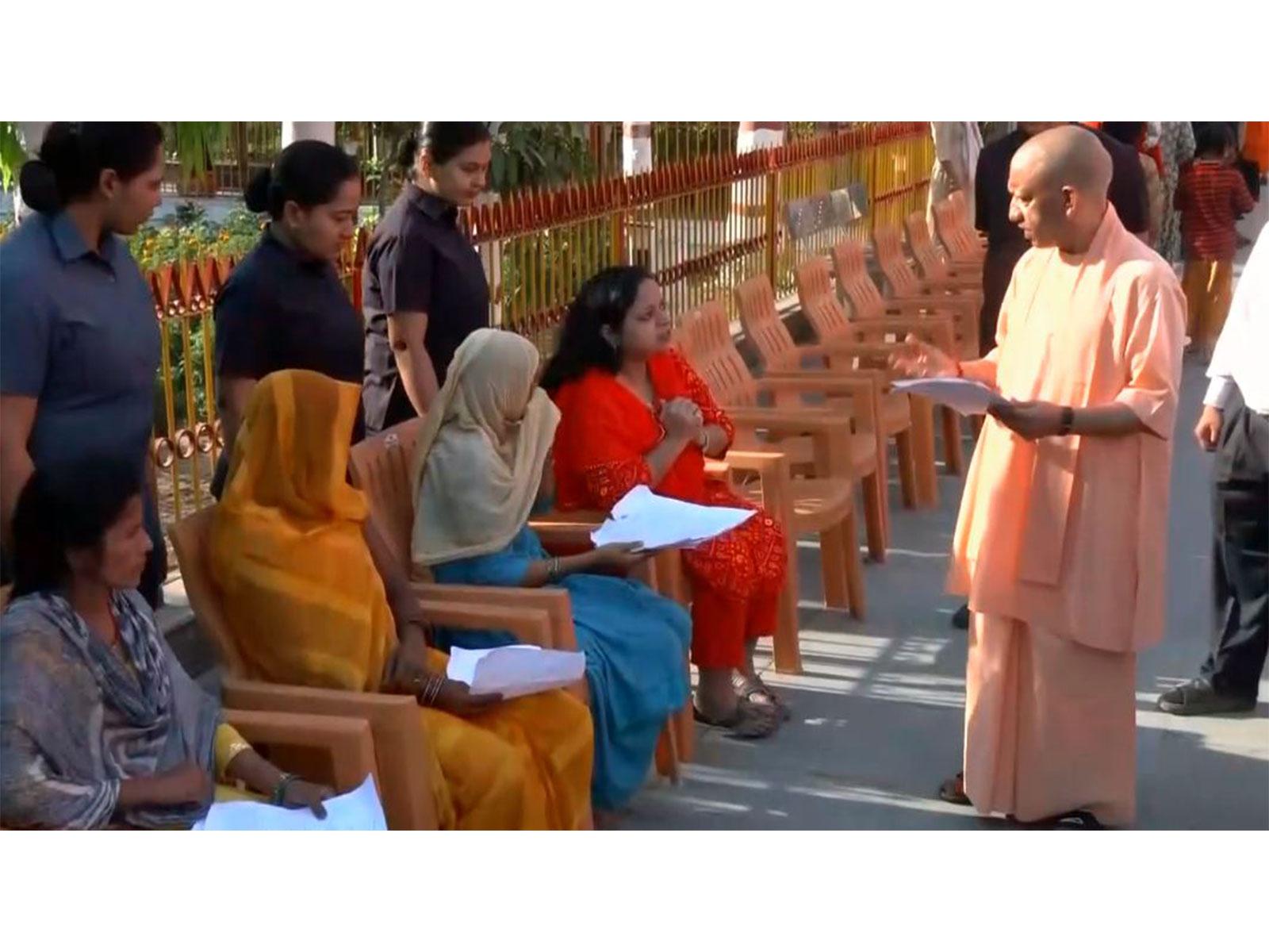 Uttar Pradesh CM Yogi Adityanath during Janta Darshan (Photo/ANI)