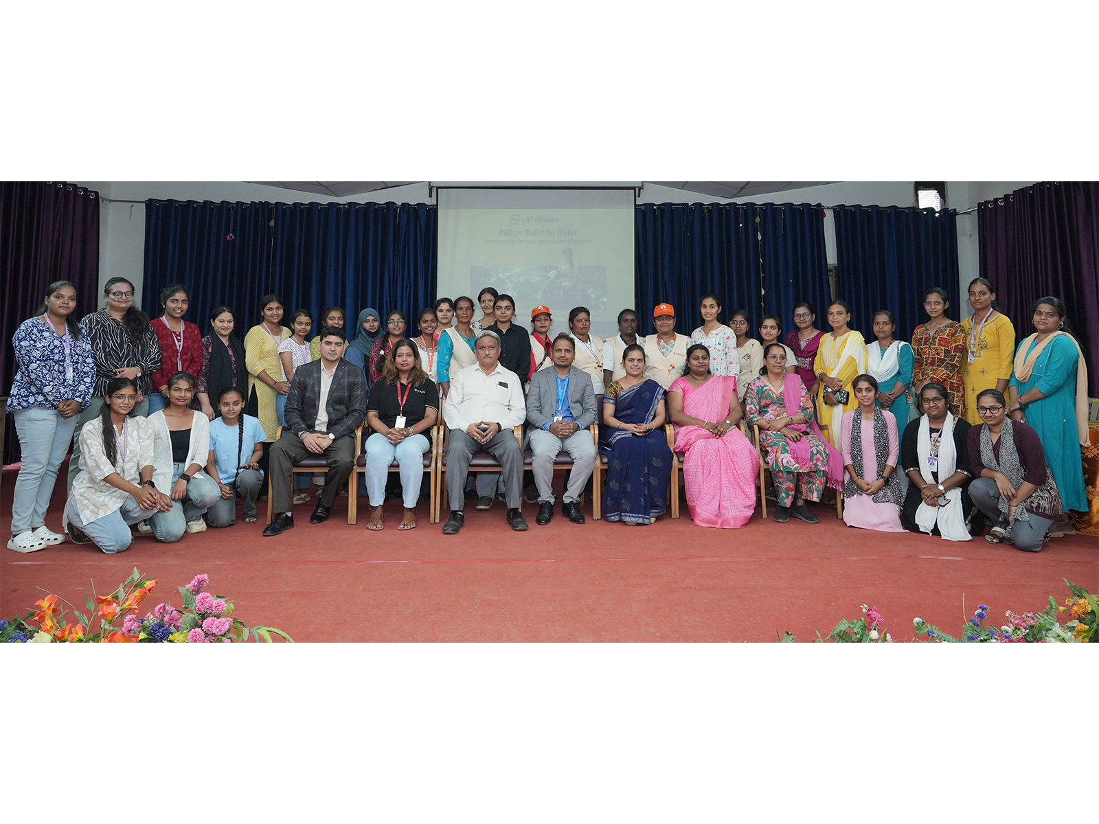 L&T Finance's ‘Pillion Rider to Rider’ program's felicitation ceremony at the K.L.E. Society's JG College of Commerce, Hubballi