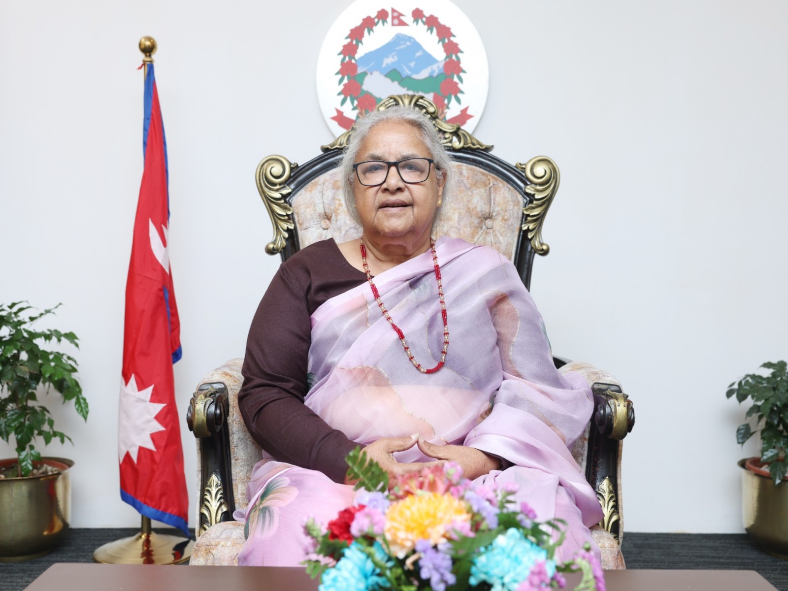 Nepal’s interim Prime Minister Sushila Karki delivers her farewell address as Balendra Shah prepares to take oath as the country’s new Prime Minister. (Image Source: Nepal PMO)