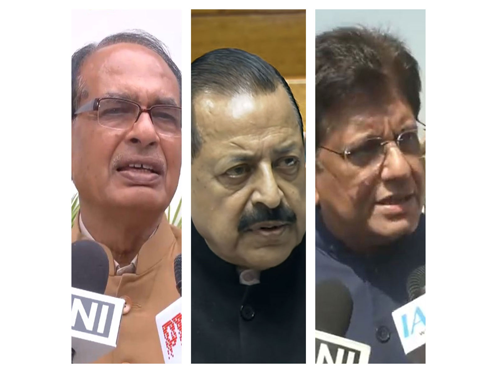 Union Minister Shivraj Chouhan, Union Minister Jitendra Singh and  Union Minister Piyush Goyal (Photo/ ANI)