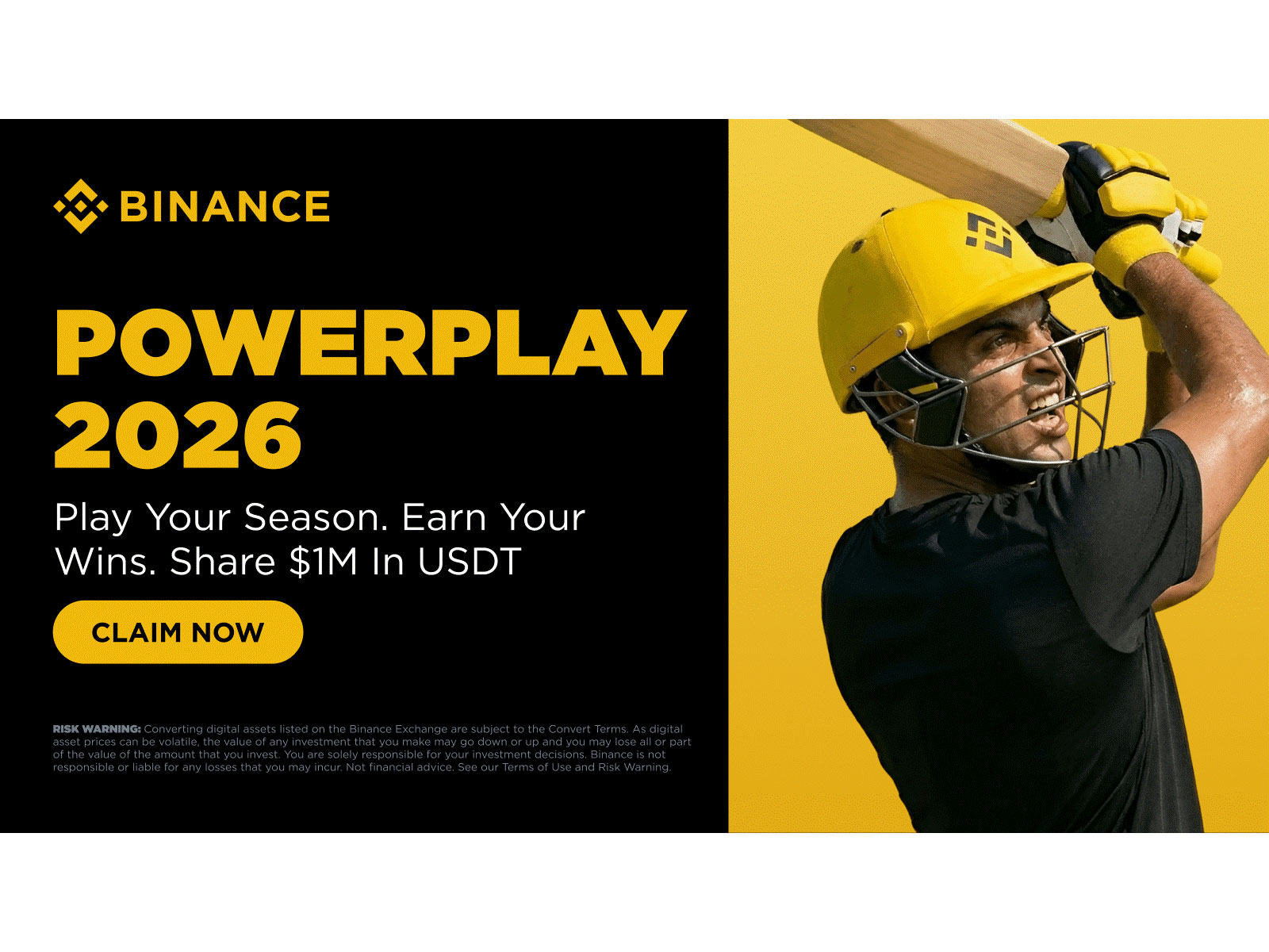 PowerPlay 2026: Binance Invites India to Celebrate the Cricket Season with $1,000,000 in USDT Rewards