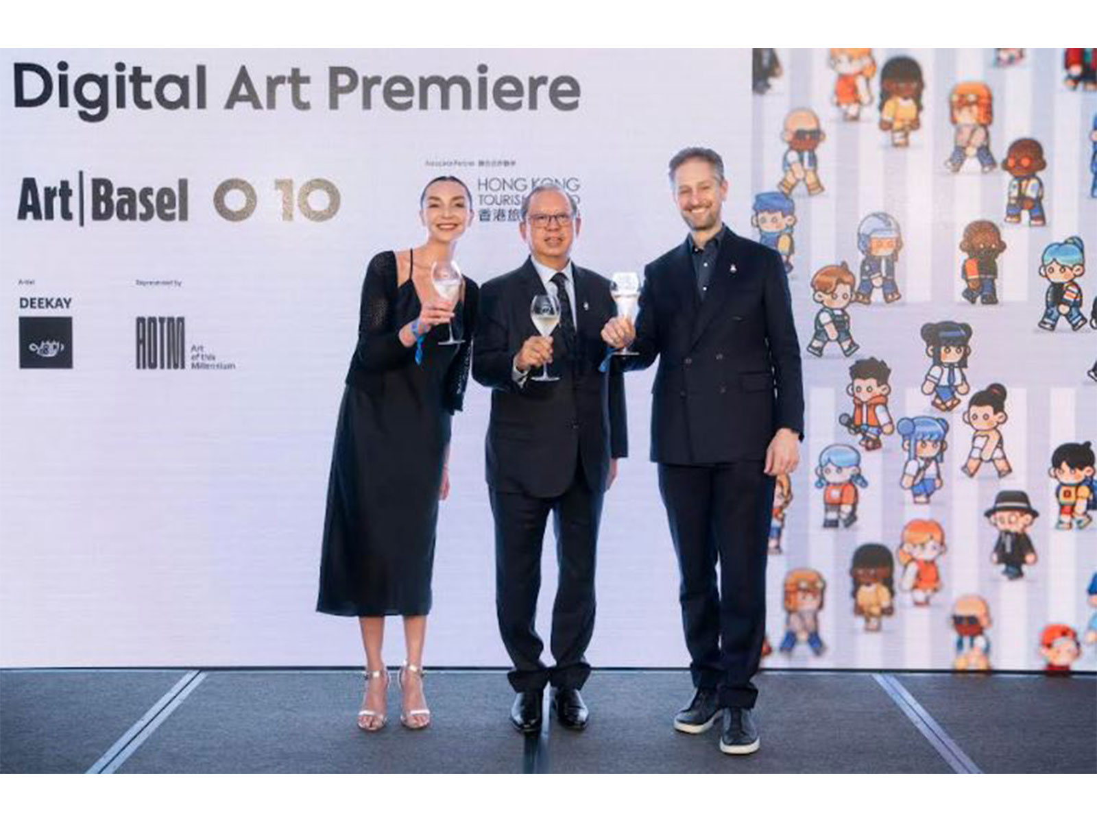 (From left to right) Aniko Berman, Director of AOTM Gallery, Dr Peter Lam Kin-ngok, GBM, GBS, Chairman of Hong Kong Tourism Board and Noah Horowitz, CEO of Art Basel (From left to right) Aniko Berman, Director of AOTM Gallery, Dr Peter Lam Kin-ngok, GBM, GBS, Chairman of Hong Kong Tourism Board and Noah Horowitz, CEO of Art Basel