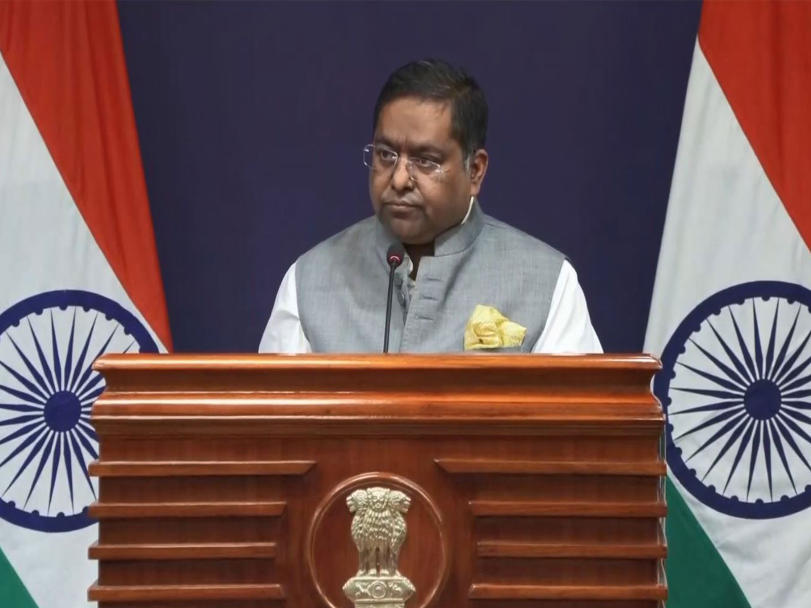 Ministry of External Affairs (MEA) spokesperson, Randhir Jaiswal (Photo/YouTube/MEAIndia)