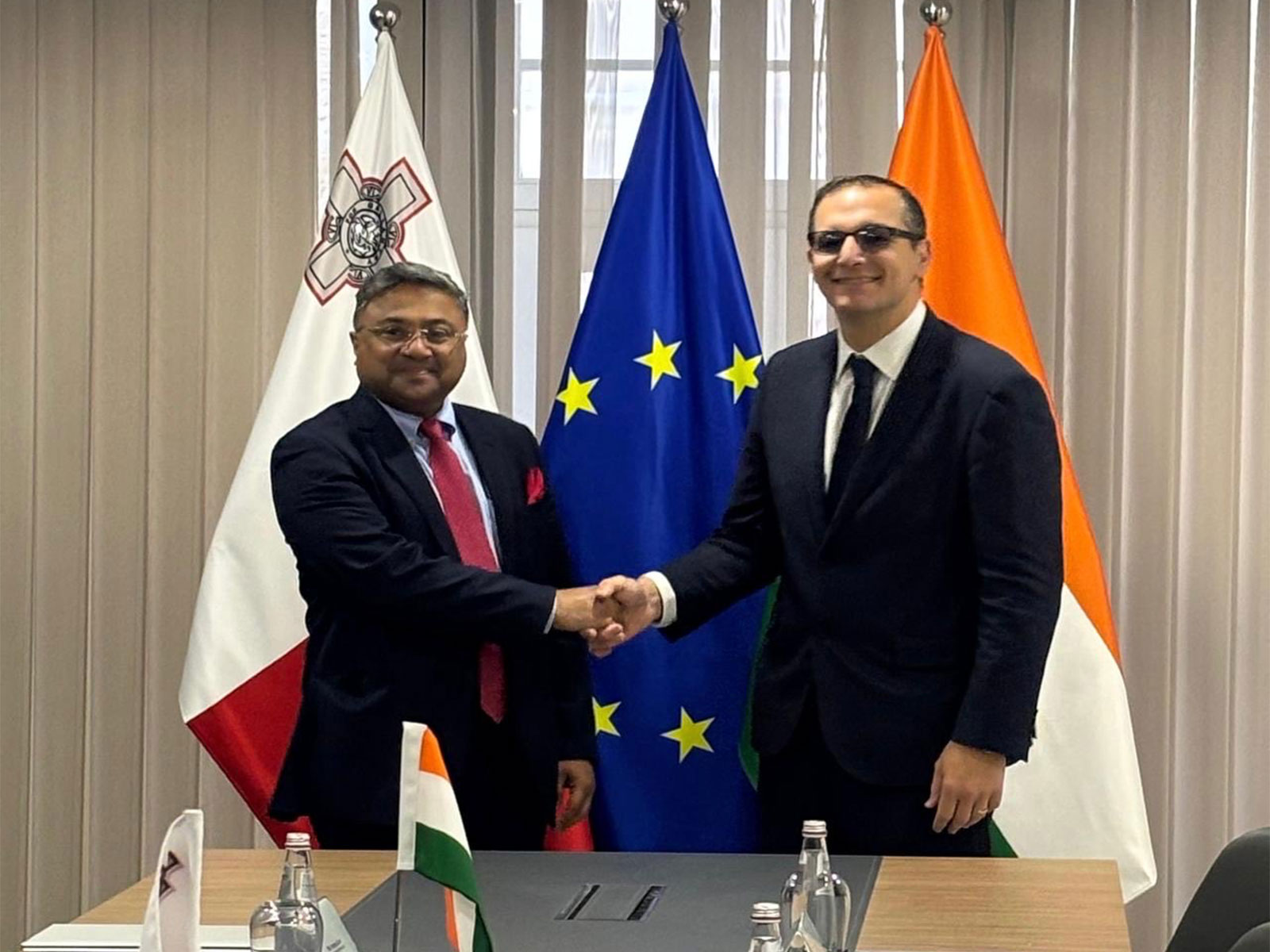 Sibi George, Secretary (West) and Christopher Cutajar, Permanent Secretary, Ministry of Foreign Affairs of Malta (Photo/X/@MEAIndia)