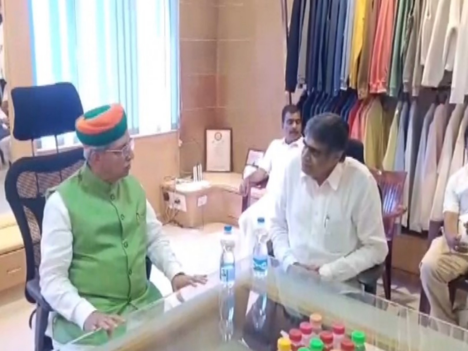 Union Minister Arjun Ram Meghwal  held discussions with local industrialists (Photo/ANI)