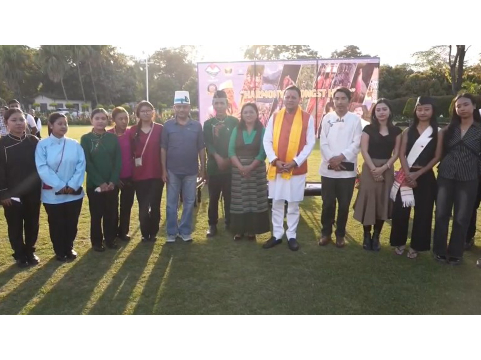 CM Pushkar Singh Dhami interacts with North-Eastern students at his residence in Dehradun (Photo/Uttarakhand XCMO)