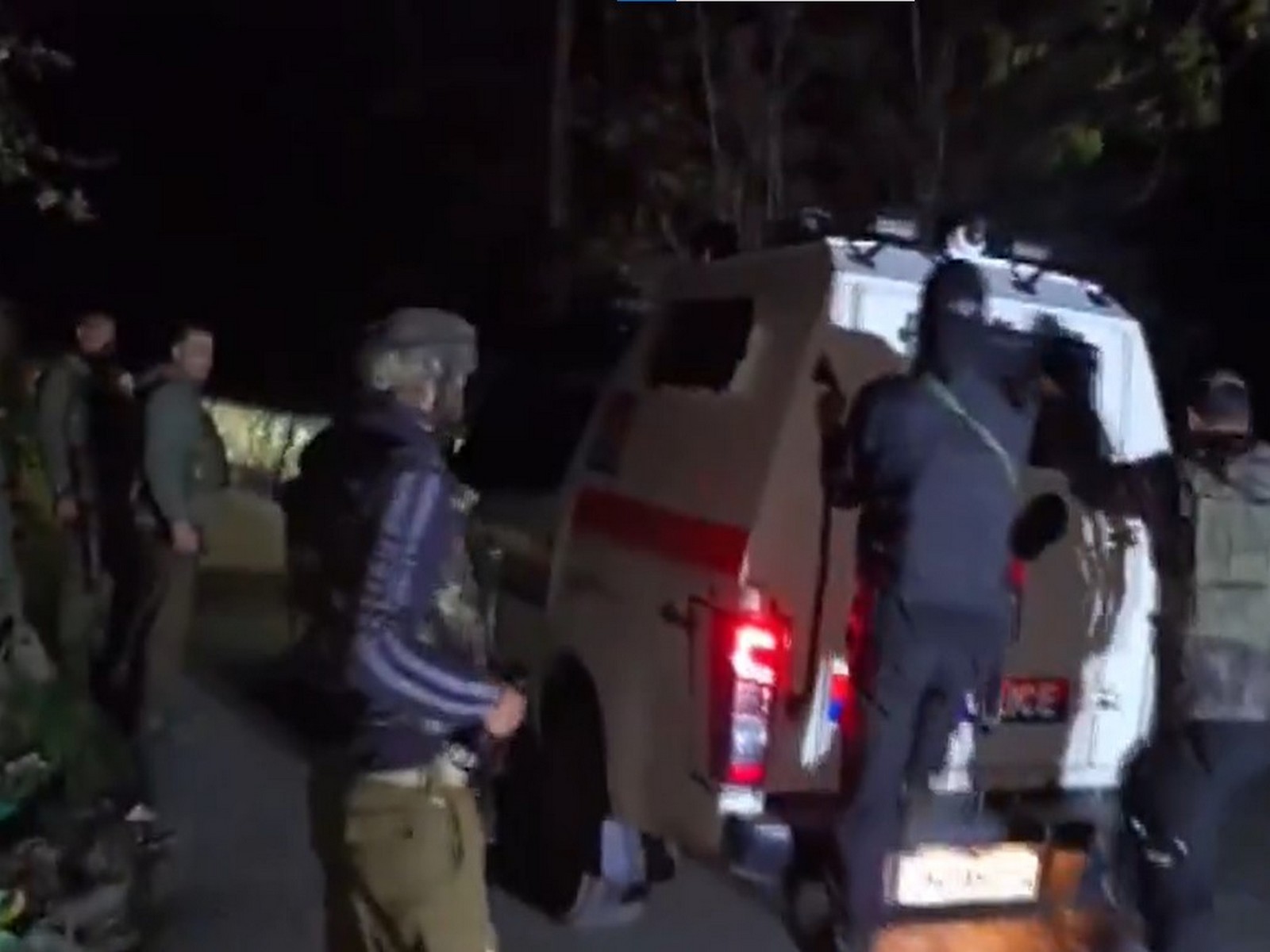 Visuals of security officials conducting search operations (Photo/ANI)