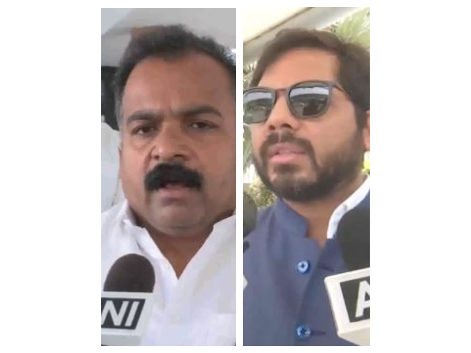 Congress MPs Manickam Tagore and Vamsi Krishna Gaddam (Photo/ANI)