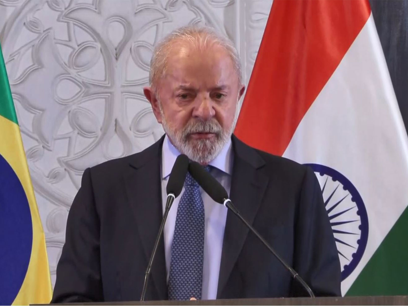 Brazilian President Luiz Inácio Lula da Silva speaks at the India-Brazil Economic Forum in New Delhi. (Photo/ANI)