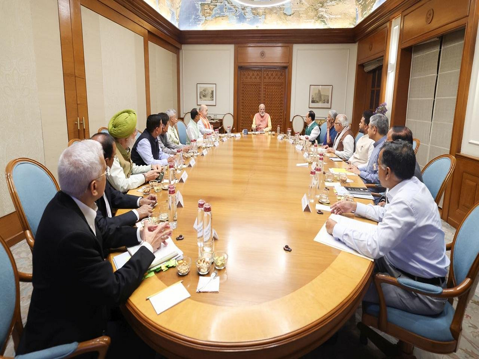 Prime Minister Narendra Modi chairing a meeting of the Cabinet Committee on Security (CCS) in Delhi. (Photo/ANI)
