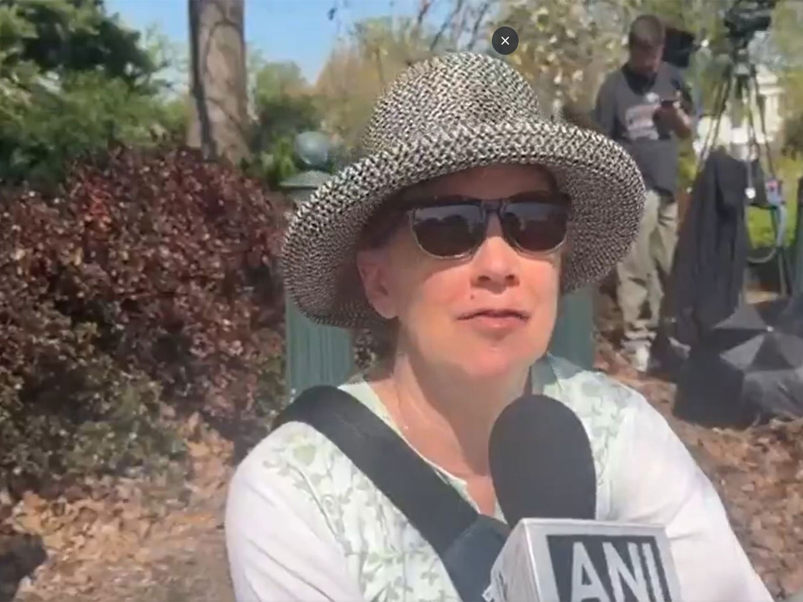 A demonstrator speaks to ANI outside the US Supreme Court in Washington, DC, expressing opposition to efforts to abolish birthright citizenship. (Photo/ANI)