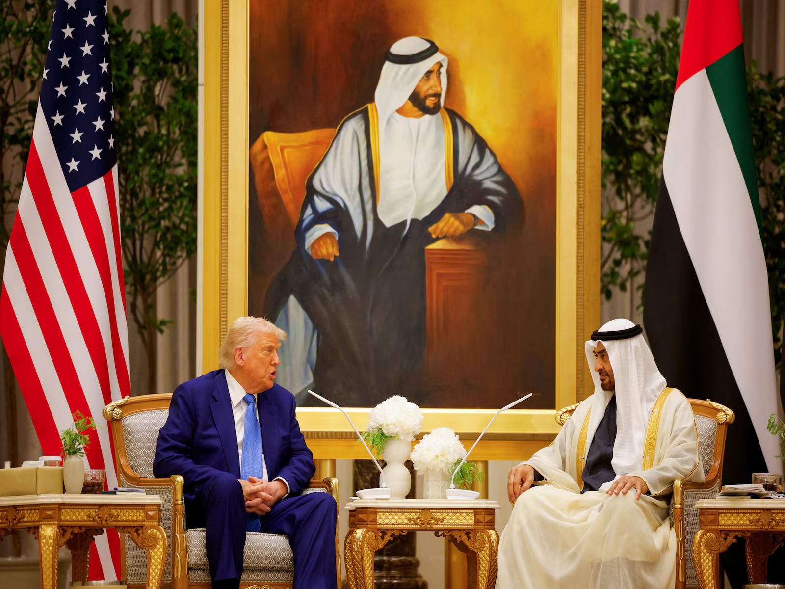 US President Donald Trump with United Arab Emirates President Sheikh Mohamed bin Zayed Al Nahyan. (Photo/Reuters)