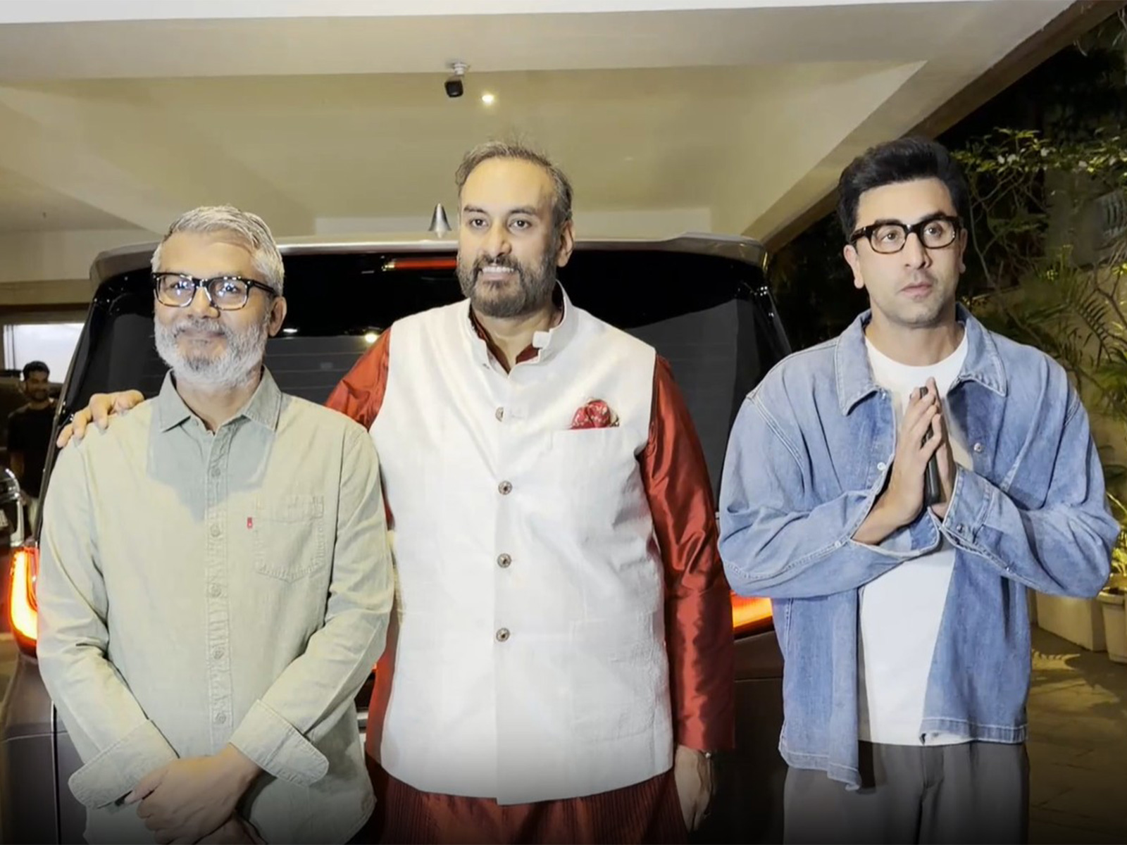 Ranbir Kapoor with Nitesh Tiwari, Namit Malhotra (Photos/ANI)