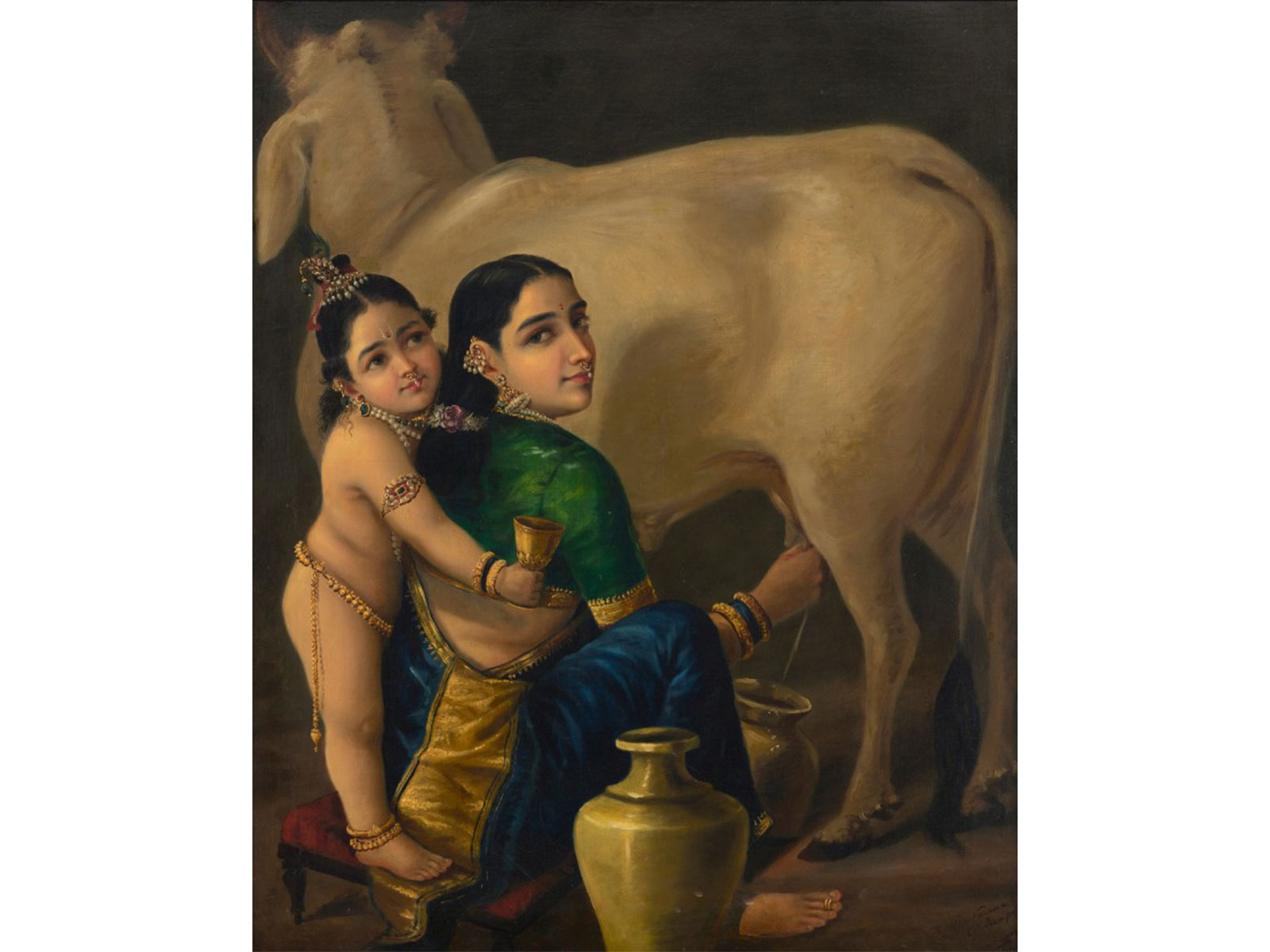 Raja Ravi Varma's Yashodha and Krishna (Photo/Instagram@saffronartindia)