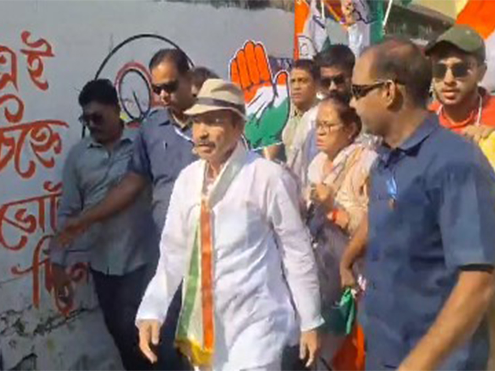 Congress candidate Adhir Ranjan Chowdhury during campaign (Photo/ANI)